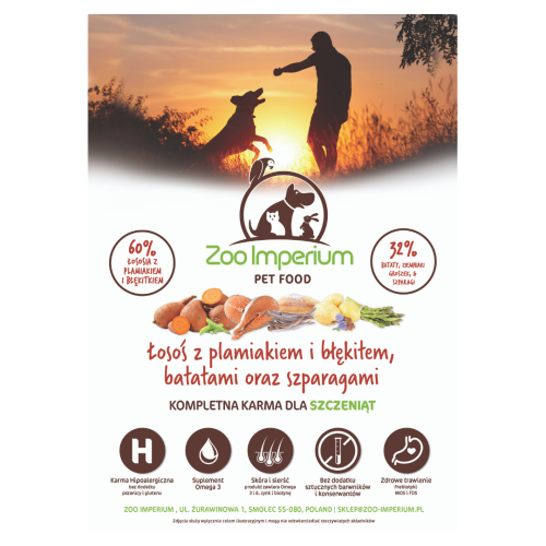 Zoo-Imperium - Łosoś z plamiakiem, błękitkiem, batatami i szparagami 12 kg - karma grain free dla szczeniąt_2