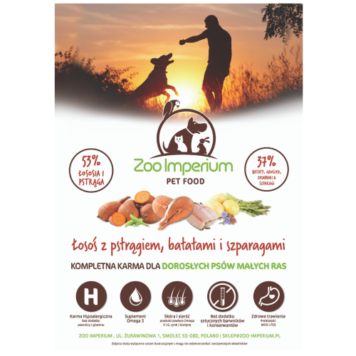 Zoo-Imperium - Łosoś z pstrągiem, batatami i szparagami 2 kg - karma grain free dla psów małych ras _2