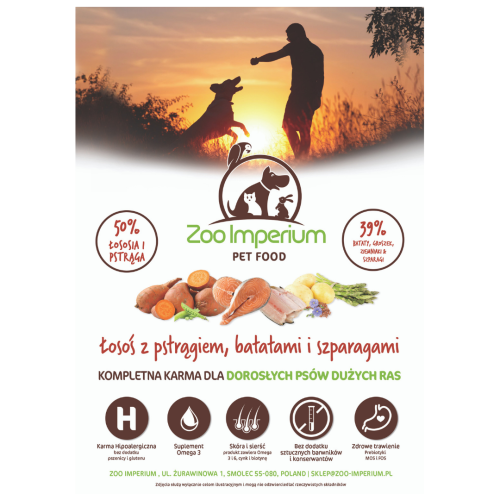 Zoo-Imperium - Łosoś z pstrągiem, batatami i szparagami 12 kg - karma grain free dla psów dużych ras_2