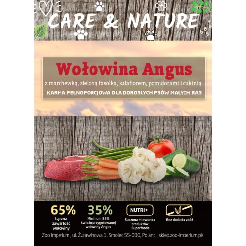 Care and Nature - Wołowina Angus 65% - sucha karma dla psów małych ras 2 kg_2