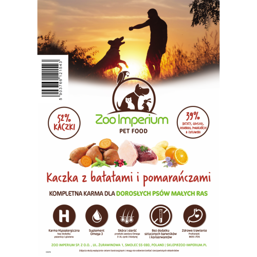 Zoo-Imperium - Kaczka z batatami i pomarańczą 2kg - karma grain free dla psów małych_2