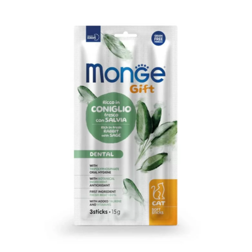 Monge Gift Sticks przysmak dla kota królik z szałwią 15 g.