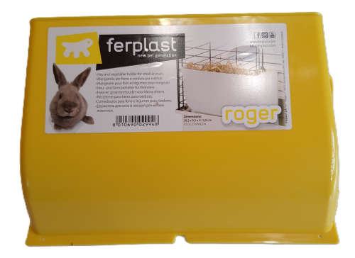 Ferplast Roger - paśnik na siano żółty - do zawieszenia w klatce 01.png