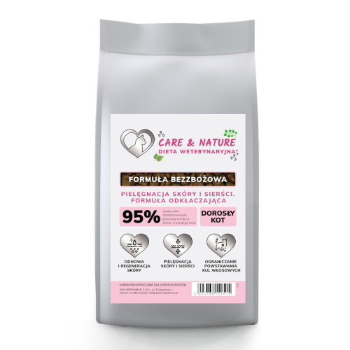Care and Nature Dieta Weterynaryjna dla kota pielęgnacja skóry i sierści 1,5 kg