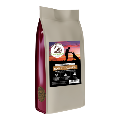 Zoo-Imperium Wilderness 80 – Kurczak z Łososiem i Białą Rybą 2 kg