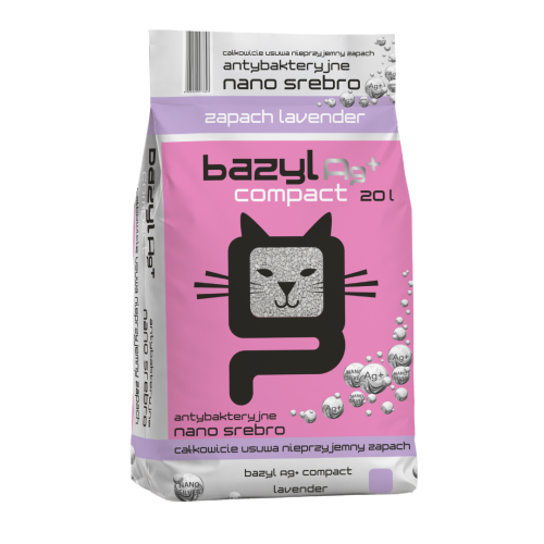 Bazyl Ag+ Compact Lavender 20 l. - żwirek dla kota.