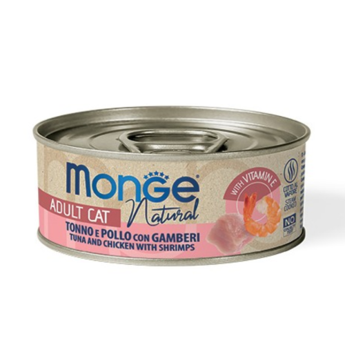 MONGE KOT NATURAL puszka TUŃCZYK Z KURCZAKIEM I KREWETKAMI 80g.png