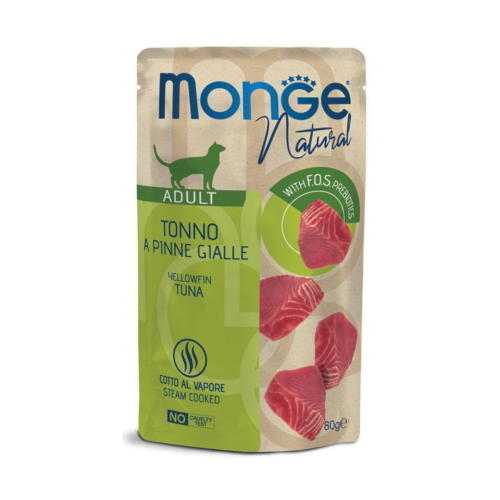 Monge Natural - tuńczyk żółtopłetwy - saszetka dla kota 80 g.