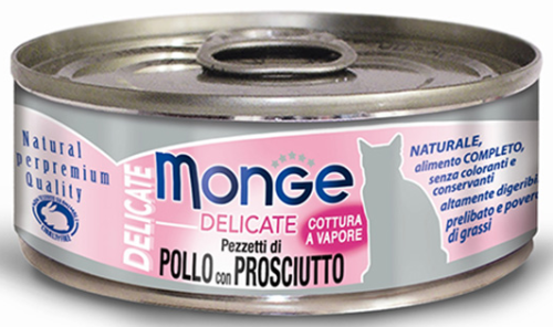 MONGE KOT DELICATE puszka KURCZAK Z SZYNKĄ 80g